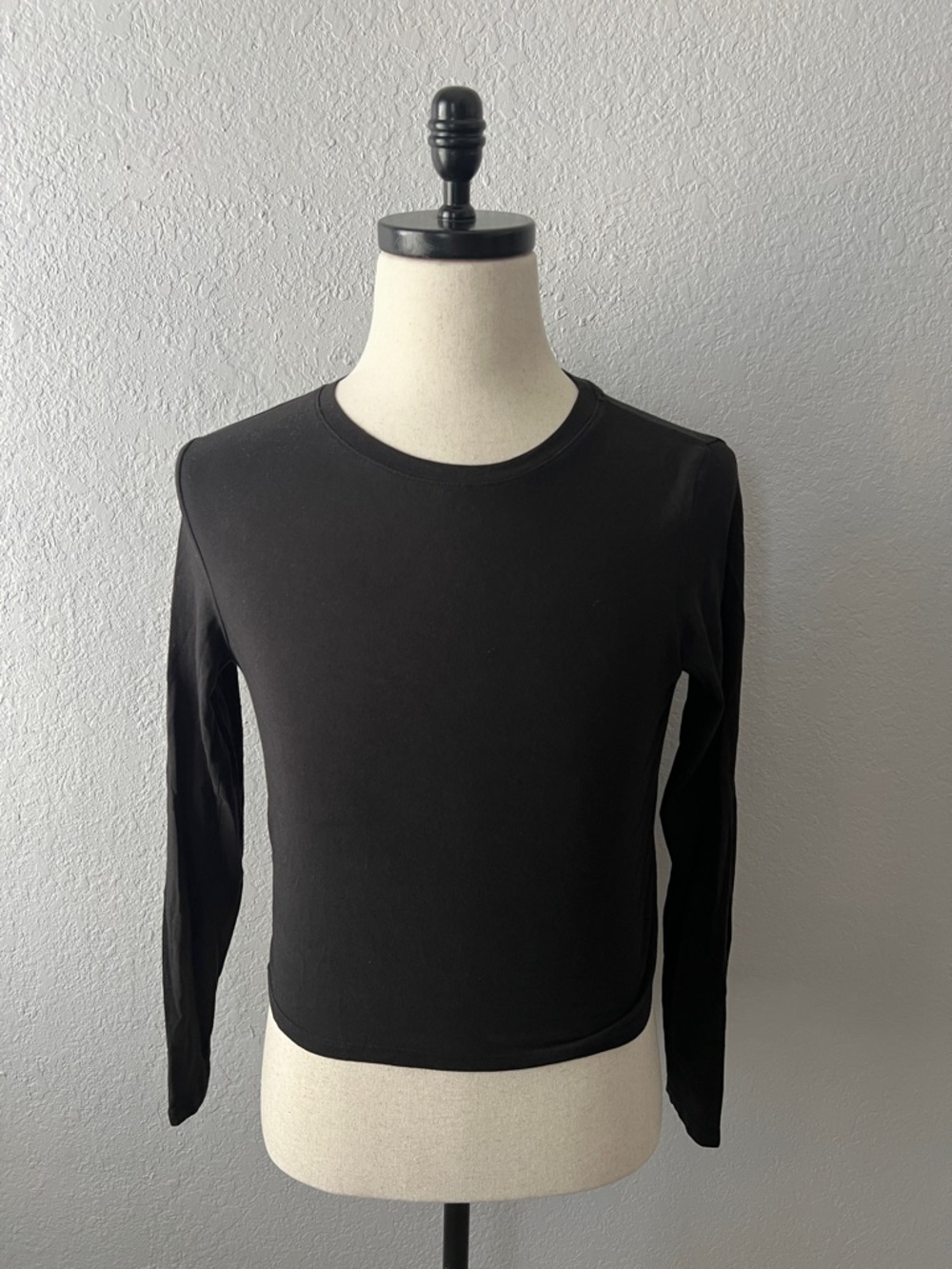 Splash Black Long-Sleeve Crewneck Top